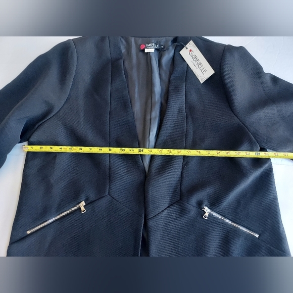 NWT Gabrielle By Molly Bracken Black Open Front W/2 Zip Pockets Blazer Size 52 - Picture 11 of 11